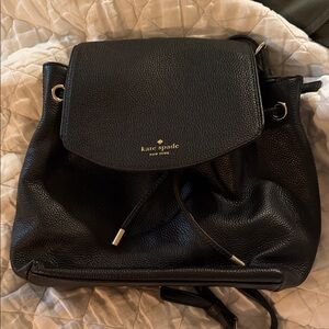 Kate Spade Black Pebbled Backpack